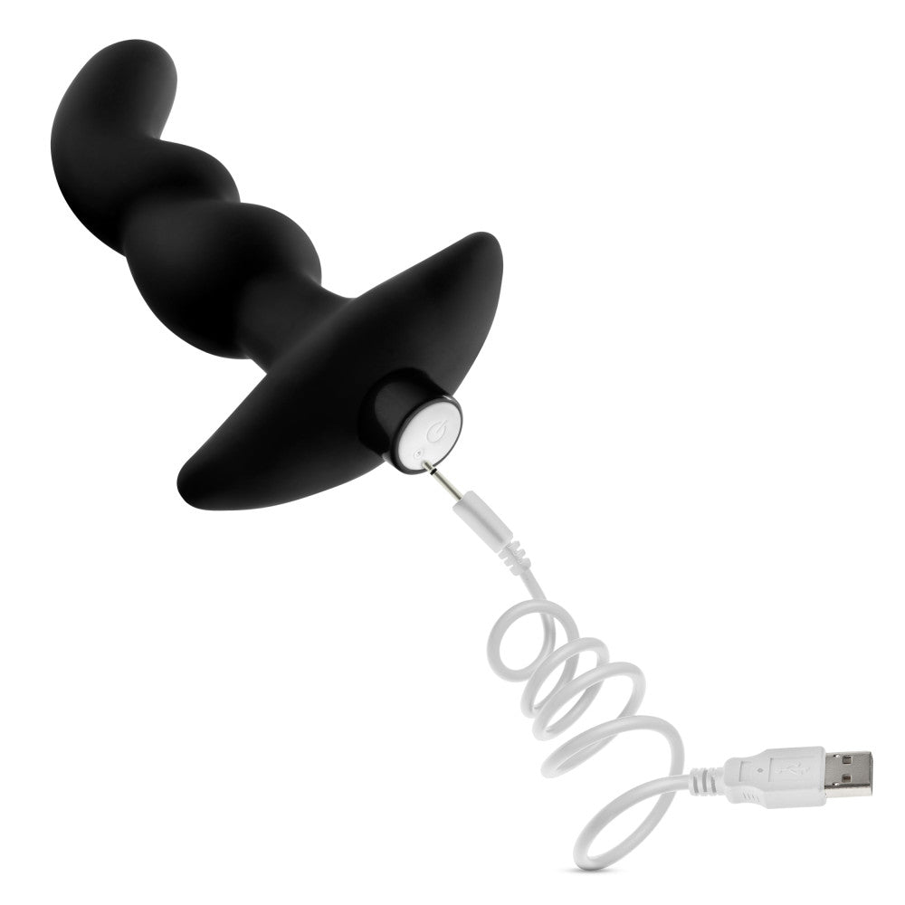 Anal Adventures Platinum - Silicone Vibrating Prostate Massager 03 - Black