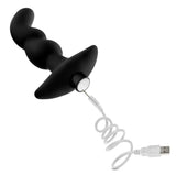 Anal Adventures Platinum - Silicone Vibrating Prostate Massager 03 - Black