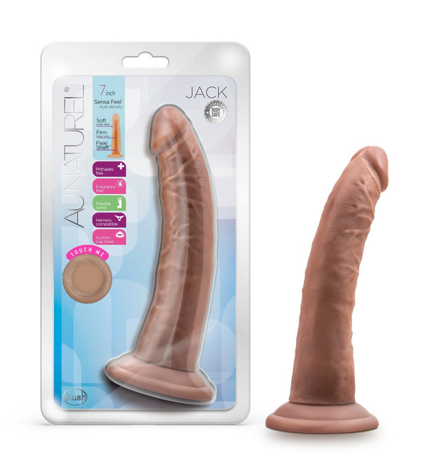 Au Naturel Jack Dildo with Suction Cup 7in - Caramel
