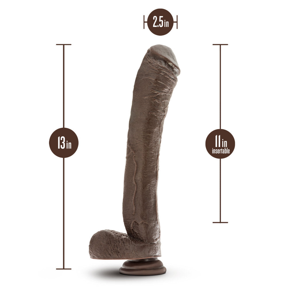 Dr. Skin - Mr. Ed 13in Dildo with Suction Cup - Chocolate