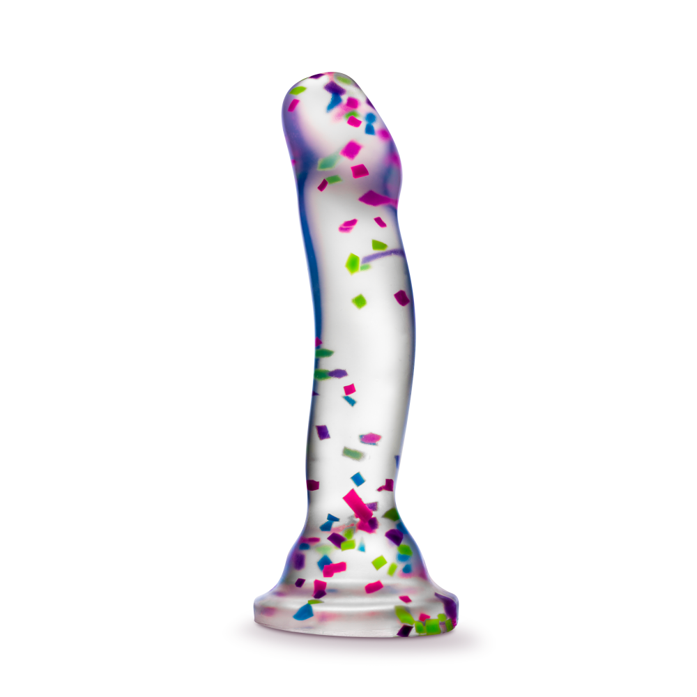 Neo Elite Glow in the Dark Silicone Hanky Panky Dildo 7.5in - Confetti