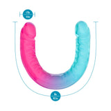 B Yours Candy Papi Double Dildo 17.75in - Multicolor