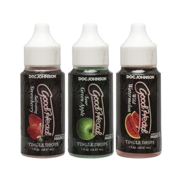 GoodHead - Tingle Drops - Wild Watermelon, Sour Green Apple, Salivating Strawberry - 3 Pack - 1 fl. oz.