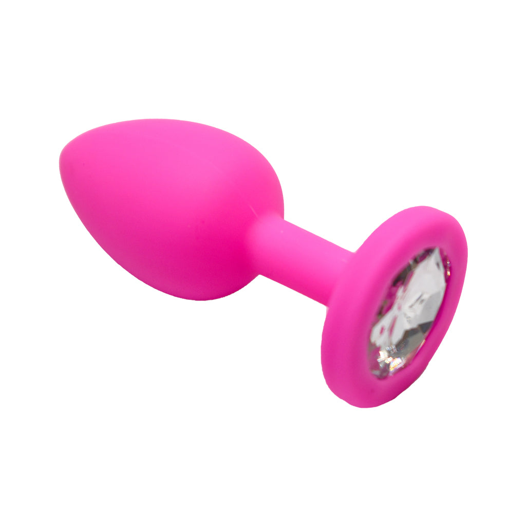 Pink Silicone Plug with Gem