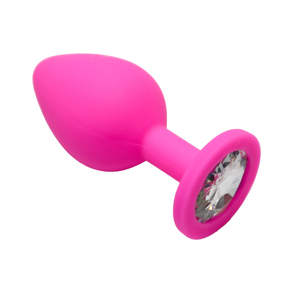 Pink Silicone Plug with Gem