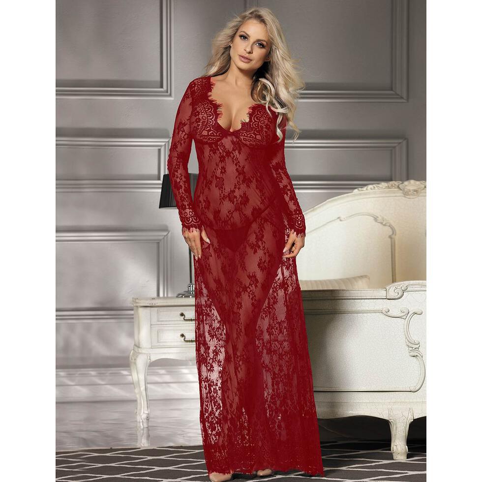 Aurora Lace Gown - Red