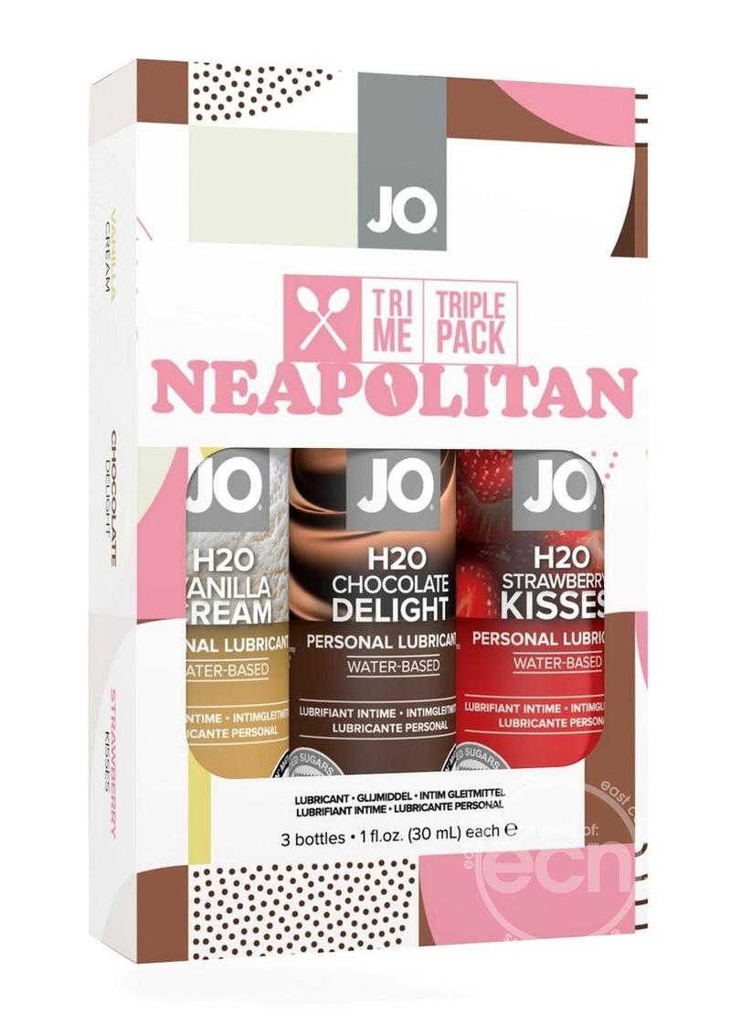 Jo Tri Me Triple Pack Water Based Flavored Lubricants - Neapolitan Collection
