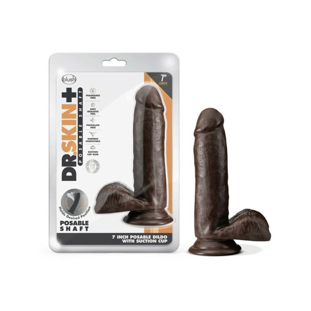 Dr. Skin Plus - 7 in Posable Dildo with Balls