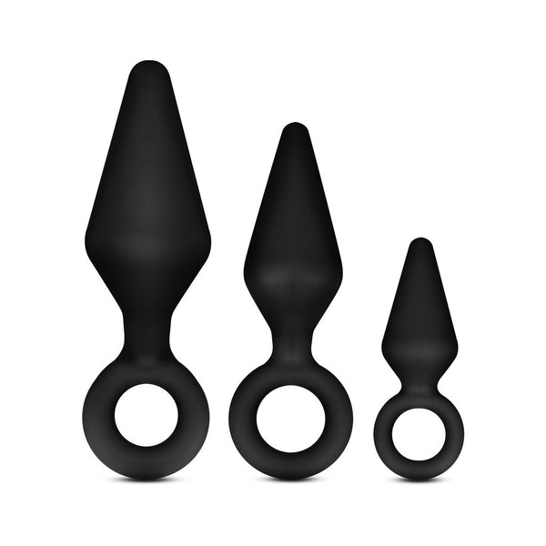 Anal Adventures Platinum - Silicone Loop Plug Kit - Black