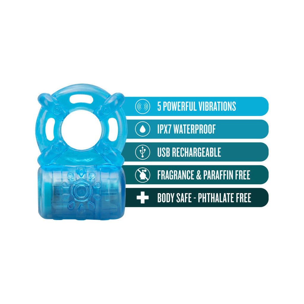Stay Hard - Rechargeable 5 Function C-Ring - Blue The Love Store Online Stay Hard - Rechargeable 5 Function C-Ring - Blue The Love Store Online