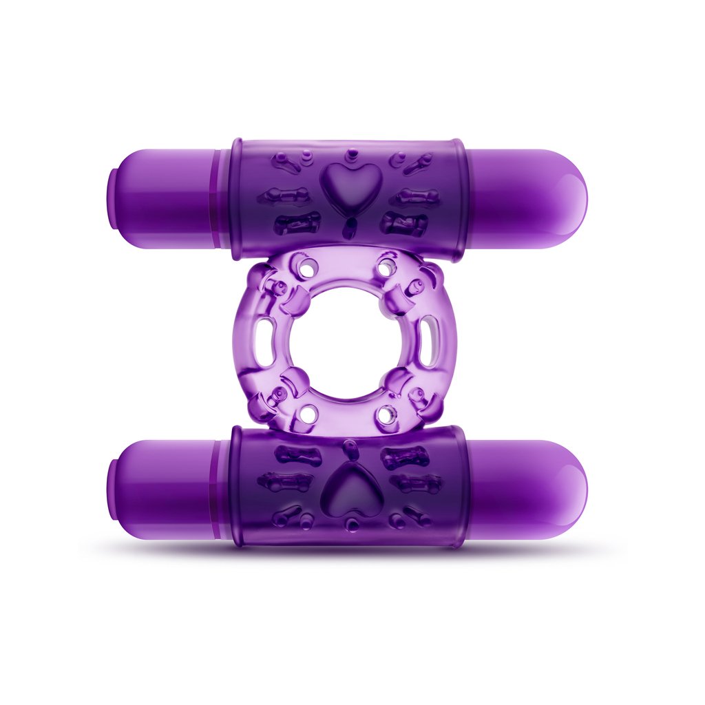 Play With Me - Double Play - Dual Vibrating Cock Ring - Purple