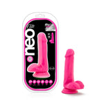 Neo Elite - 6 in Silicone Dual Density Dildo with Balls