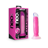 Neo Elite - Glow in the Dark - Marquee - 8 inch Silicone Dual Density Dong - Neon Pink