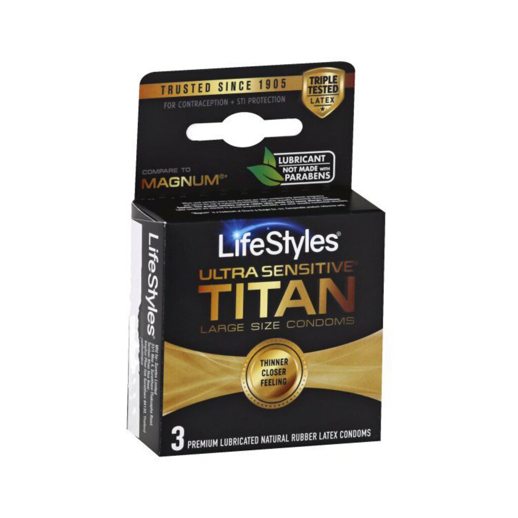 LifeStyles Ultra Sensitive Titan Latex Condoms - 3 Pack
