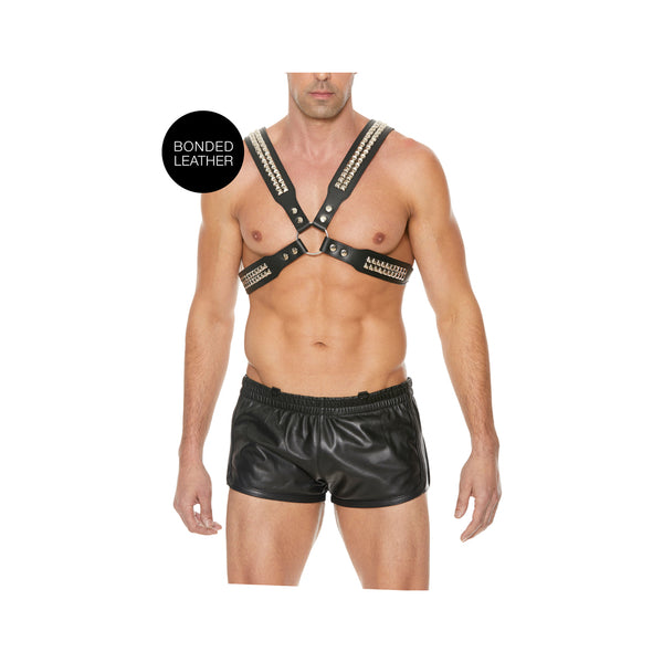 Men's Pyramid Stud Body Harness - One Size - Black