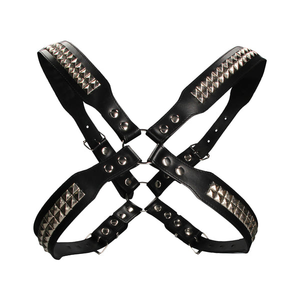 Men's Pyramid Stud Body Harness - One Size - Black