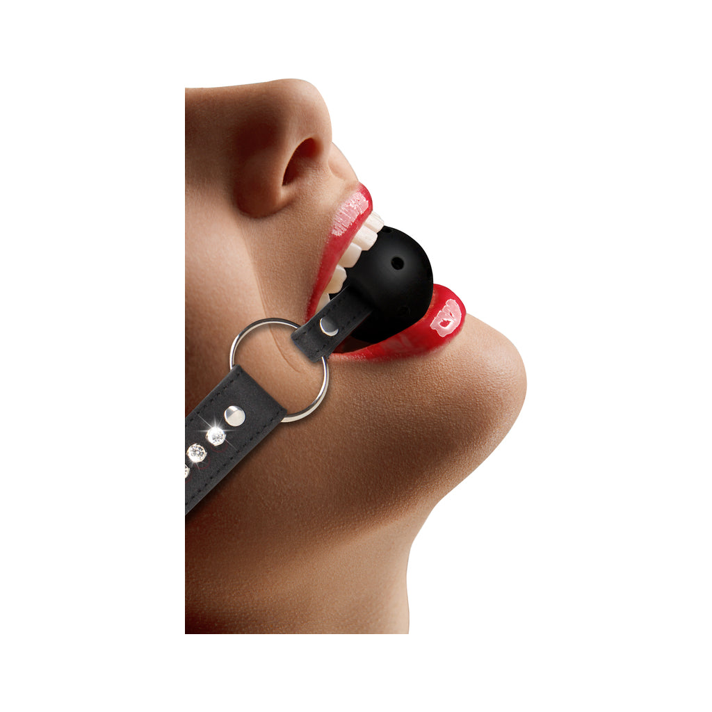 Breathable Ball Gag - with Diamond Studded Straps - Black – The Love Store  Online