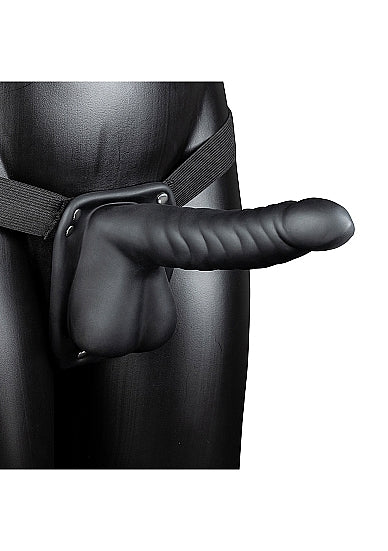Ribbed Hollow Strap-On with Balls