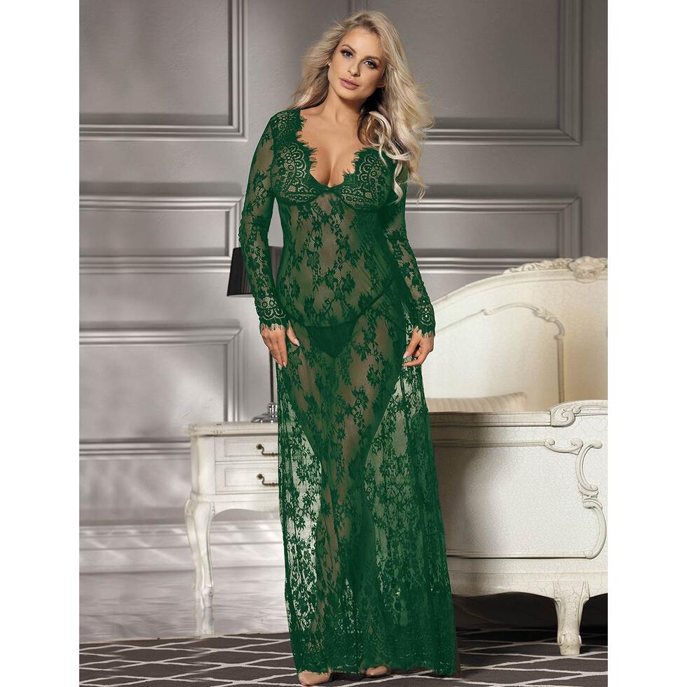Aurora Lace Gown - Green
