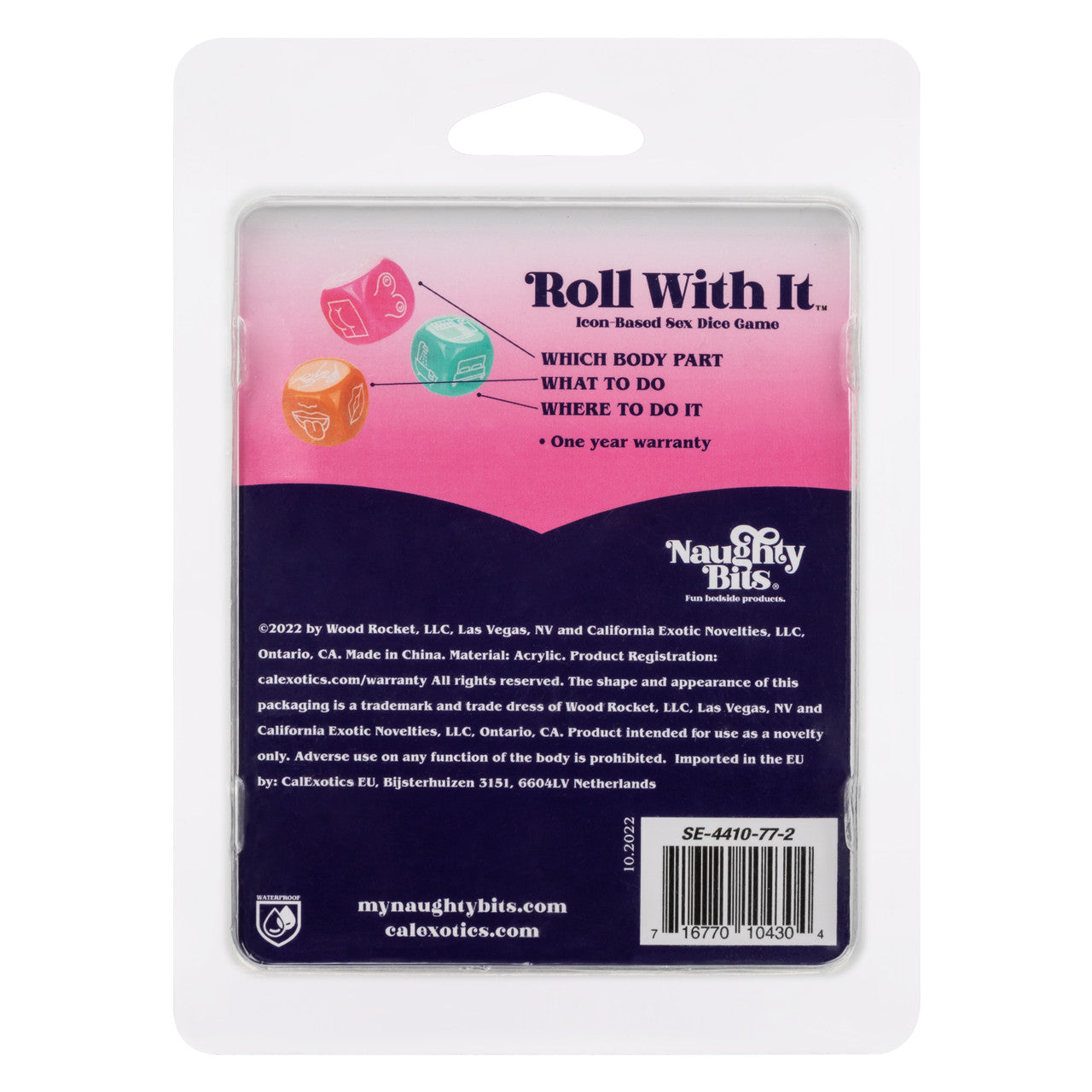 Naughty Bits® Roll With It™ Icon-Based Sex Dice Game