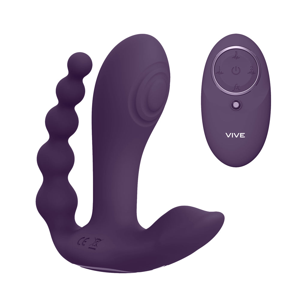 Vive Kata - Pulse Wave & Vibrating Double Penetration Vibrator - Purple