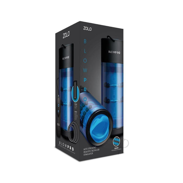Zolo Blowpro Vibrating Simulator Masturbator With Bullet - Blue/Black