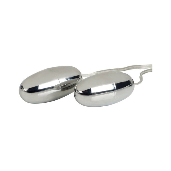 Pocket Exotics Vibrating Double Silver Bullets - Silver