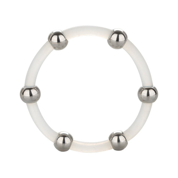 Steel Beaded Silicone Ring