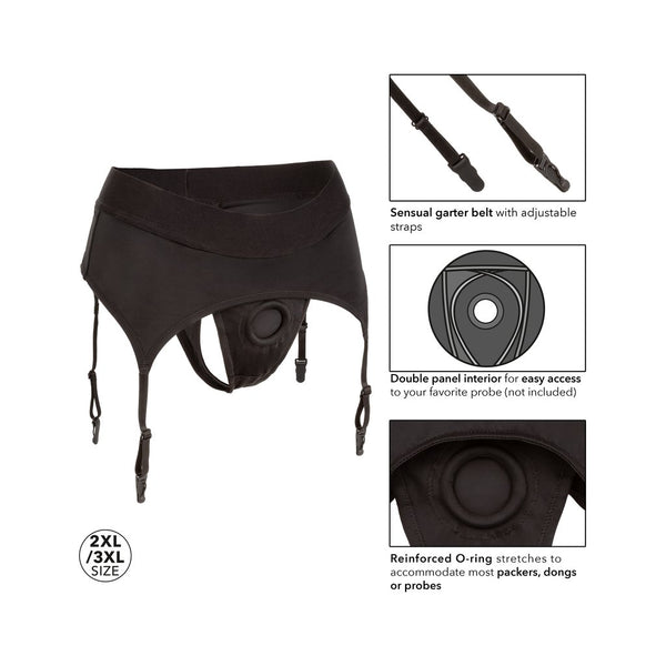 Boundless Thong w/Garter Harness - Black