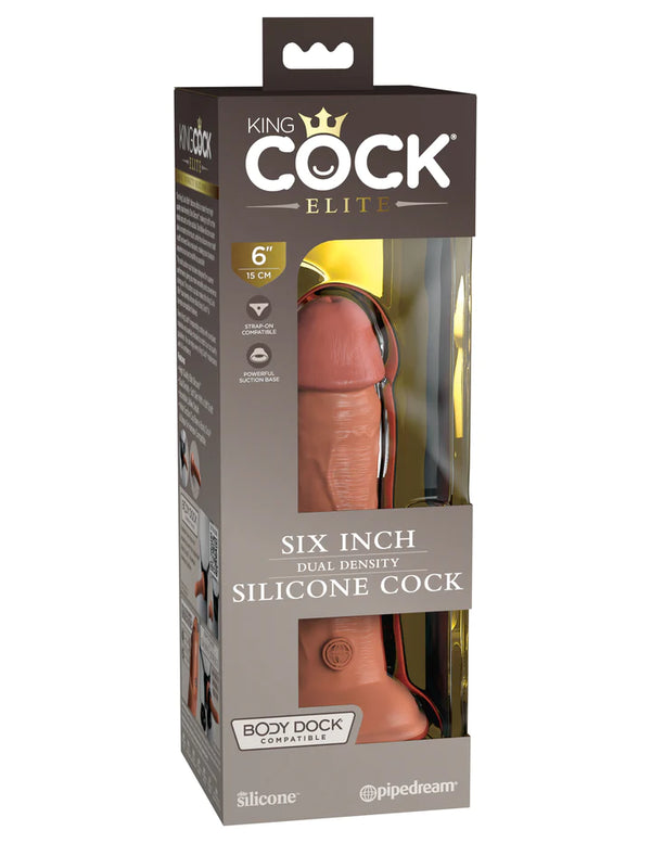 6" Silicone Dual Density Cock