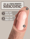 8" Vibrating Silicone Dual Density Cock